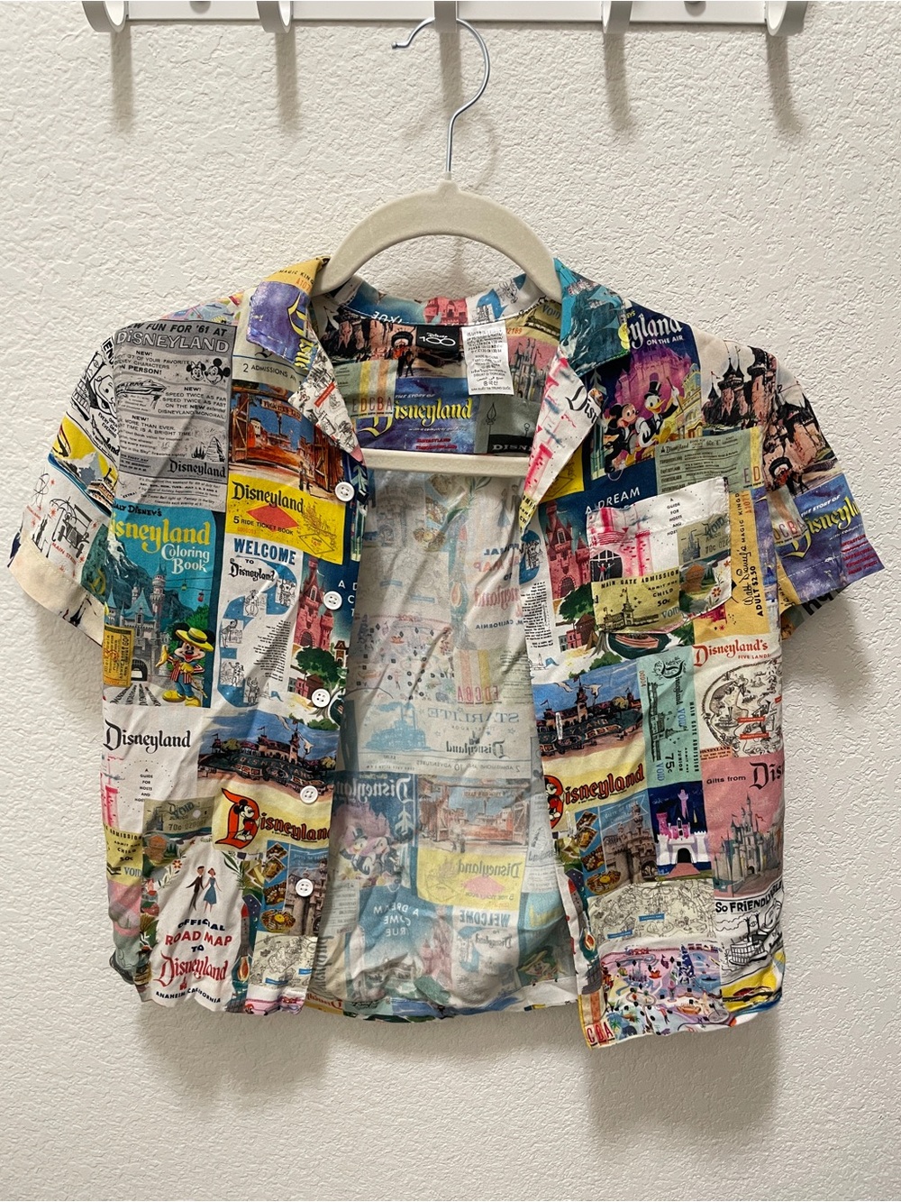 Disney Parks Disney100 The Eras Disneyland Memorabilia Print Shirt Youth 7/8